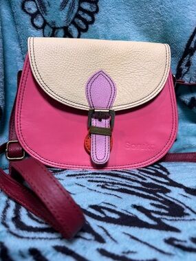 Soruka Pink & Cream Crossbody Bag with Lilac Accent